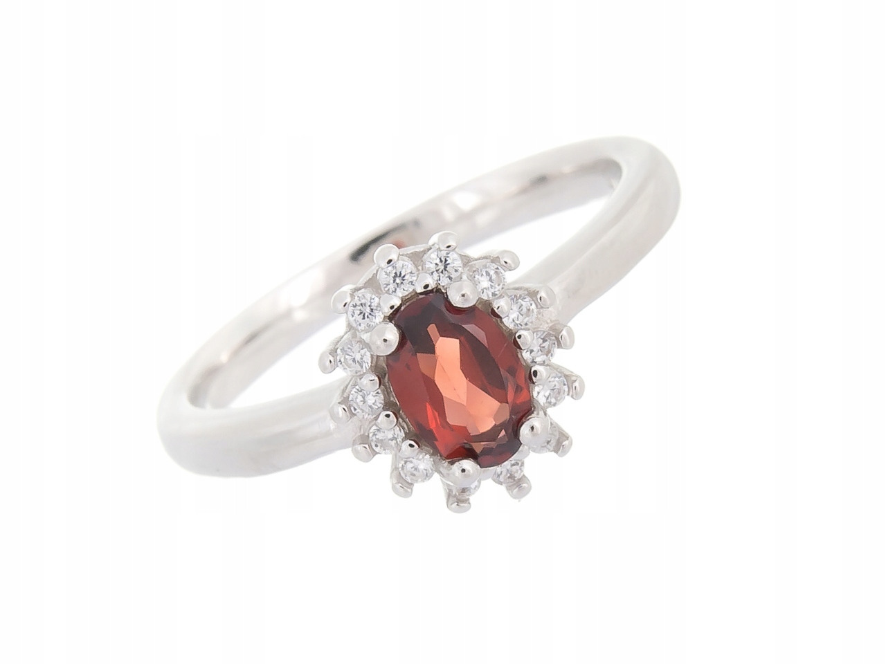 Stříbrný Prstýnek VEL.13 Granát Přírodní Dárek