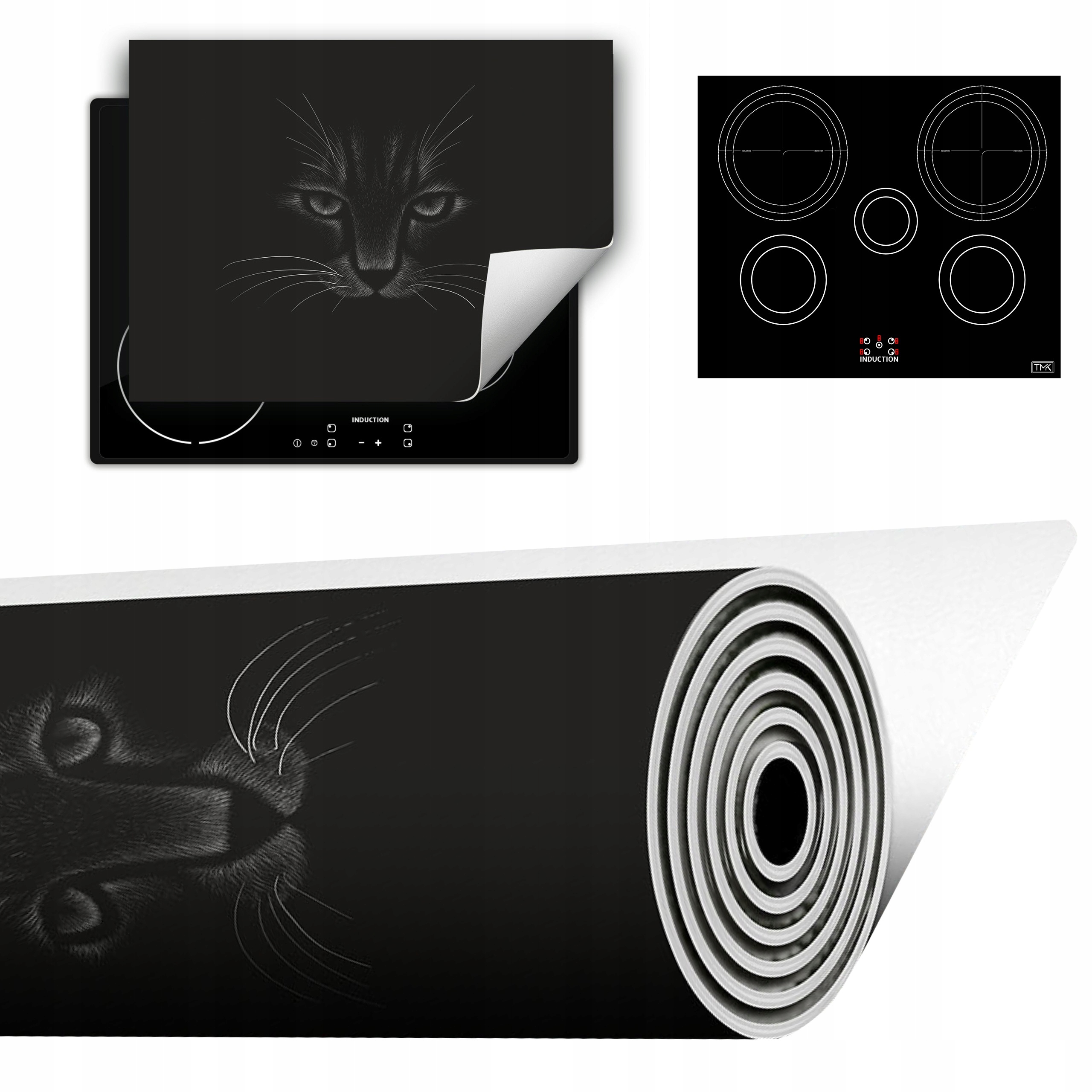 Vinylová Podložka Do Kuchyně Více Místa 70x52 černá kočka