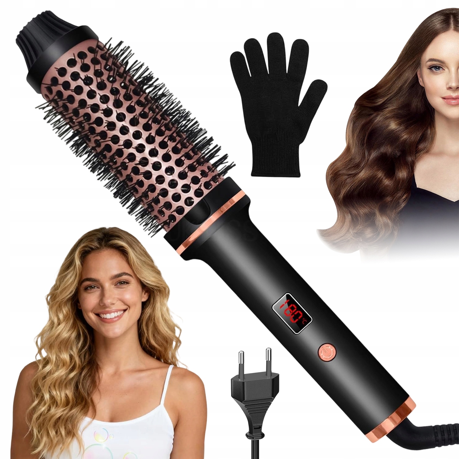 Podgrzewana Szczotka Do Modelowania Jonami Ujemnymi Do Prostowania I Loków