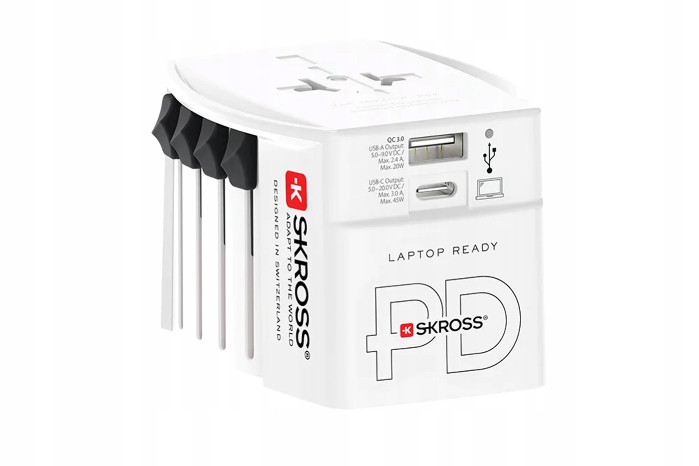 Skross Univerzální cestovní adaptér "muv Usb AC45PD",PD 45W,USB A+C,+kabel