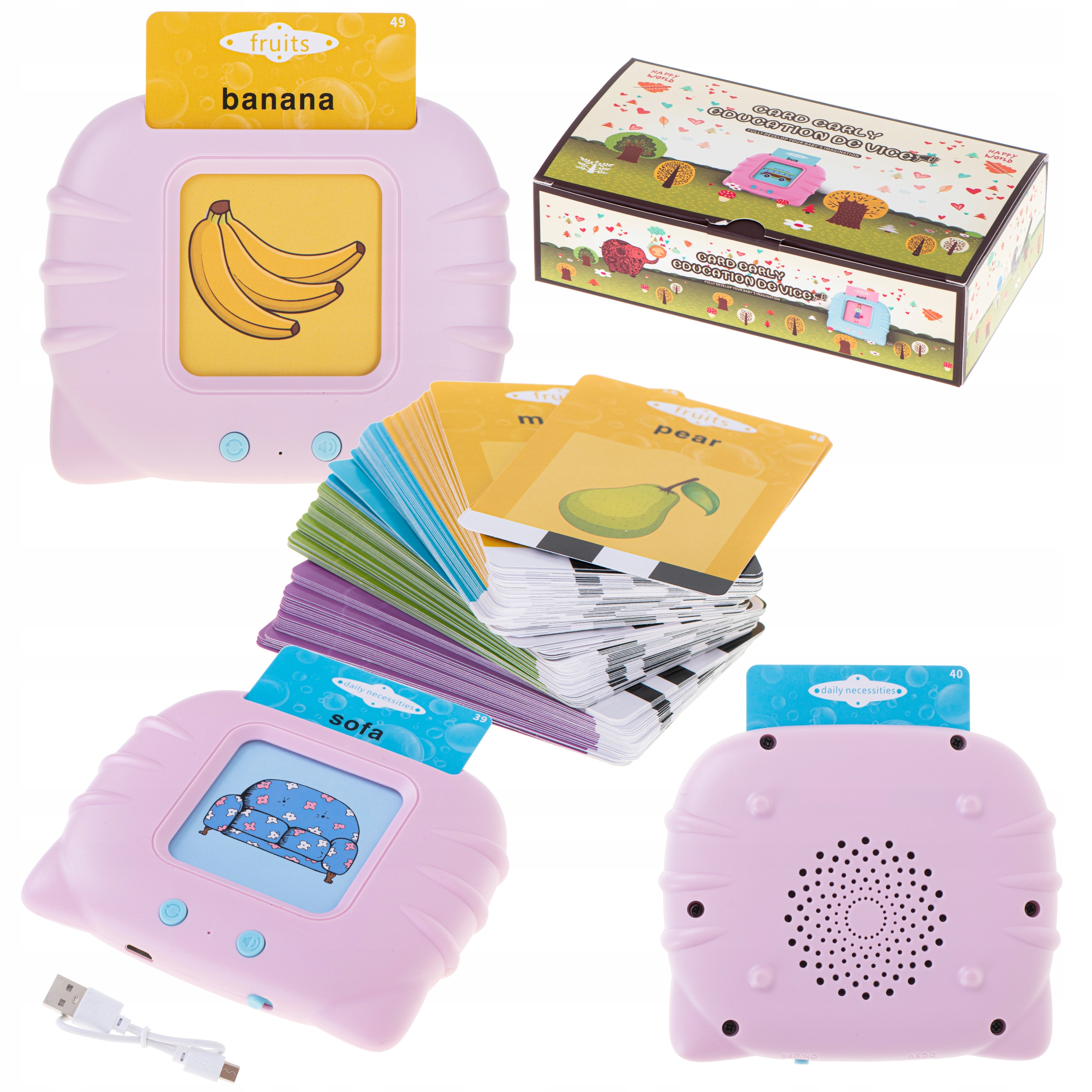 NAUKA ANGIELSKIEGO 112 FISZEK INTERAKTYWNA ZABAWKA EDUKACYJNA 224 SŁÓWEK Rodzaj nauka czytania