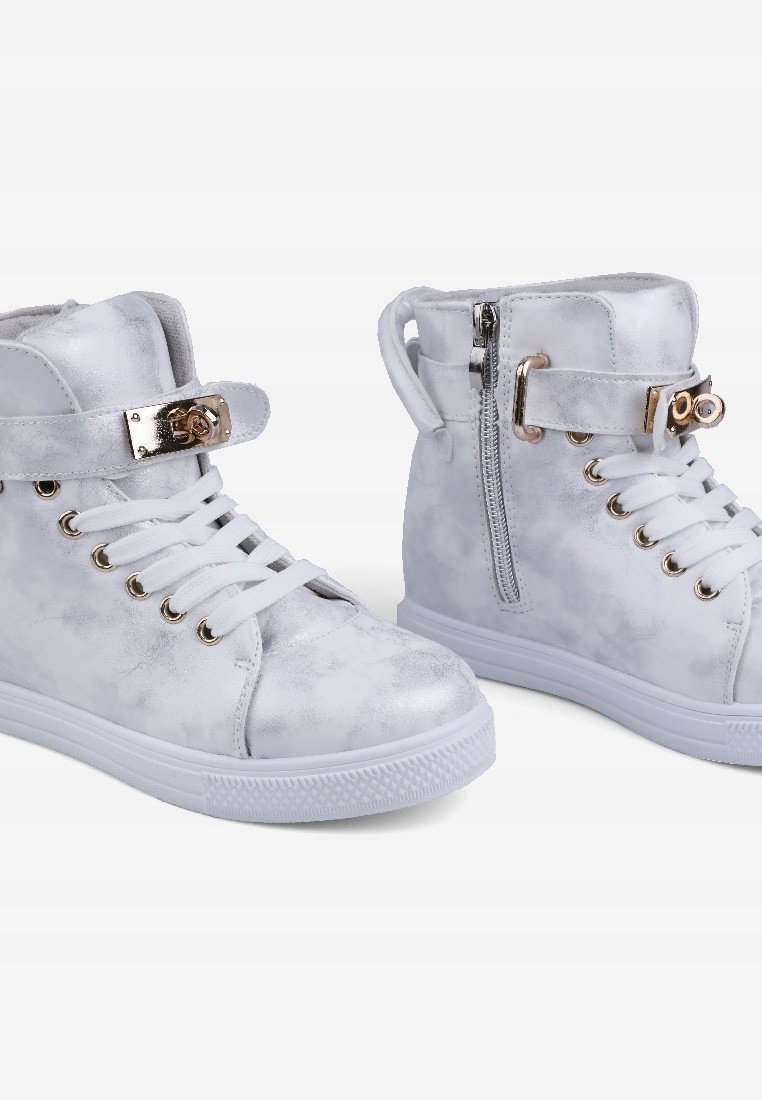 SREBRNE BOTKI DZIEWCZĘCE UKRYTY KOTURN SNEAKERSY SPORTOWE DZIECIĘCE SUWAKI Płeć dziewczynki