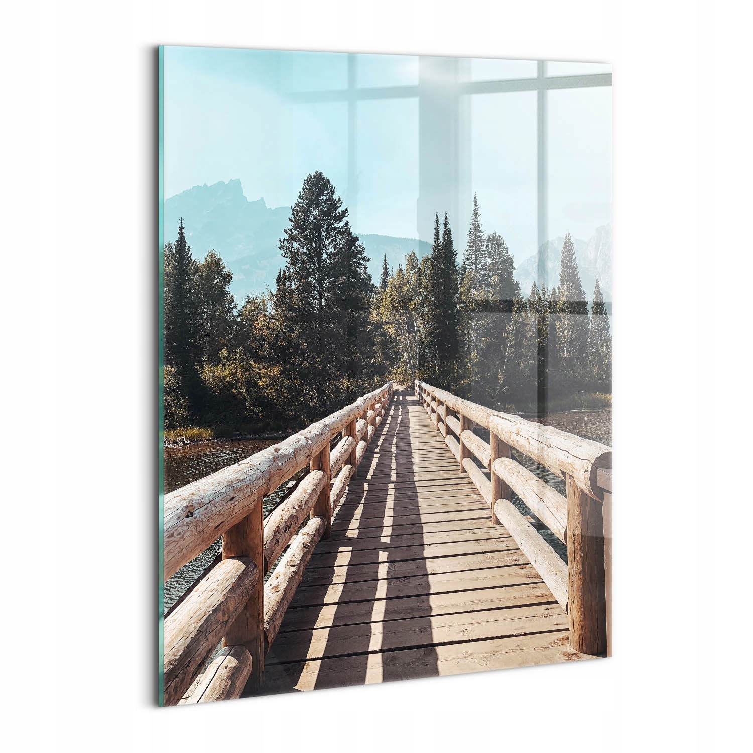 Dekorativní nástěnný obraz na sklo pro kancelář a hory v Yellowstone 60x80