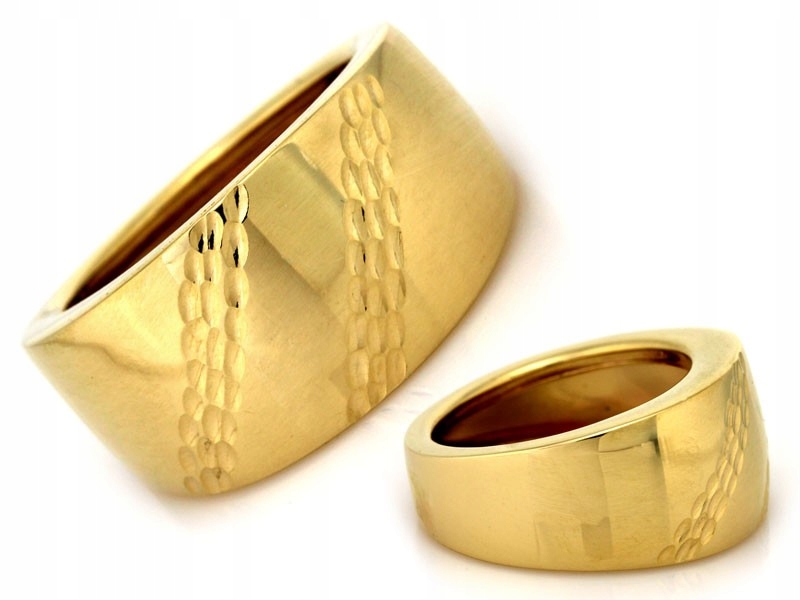 Široký zlatý 585 prstýnek Ornament 3.86 g, efektní model pro každodenní nošení