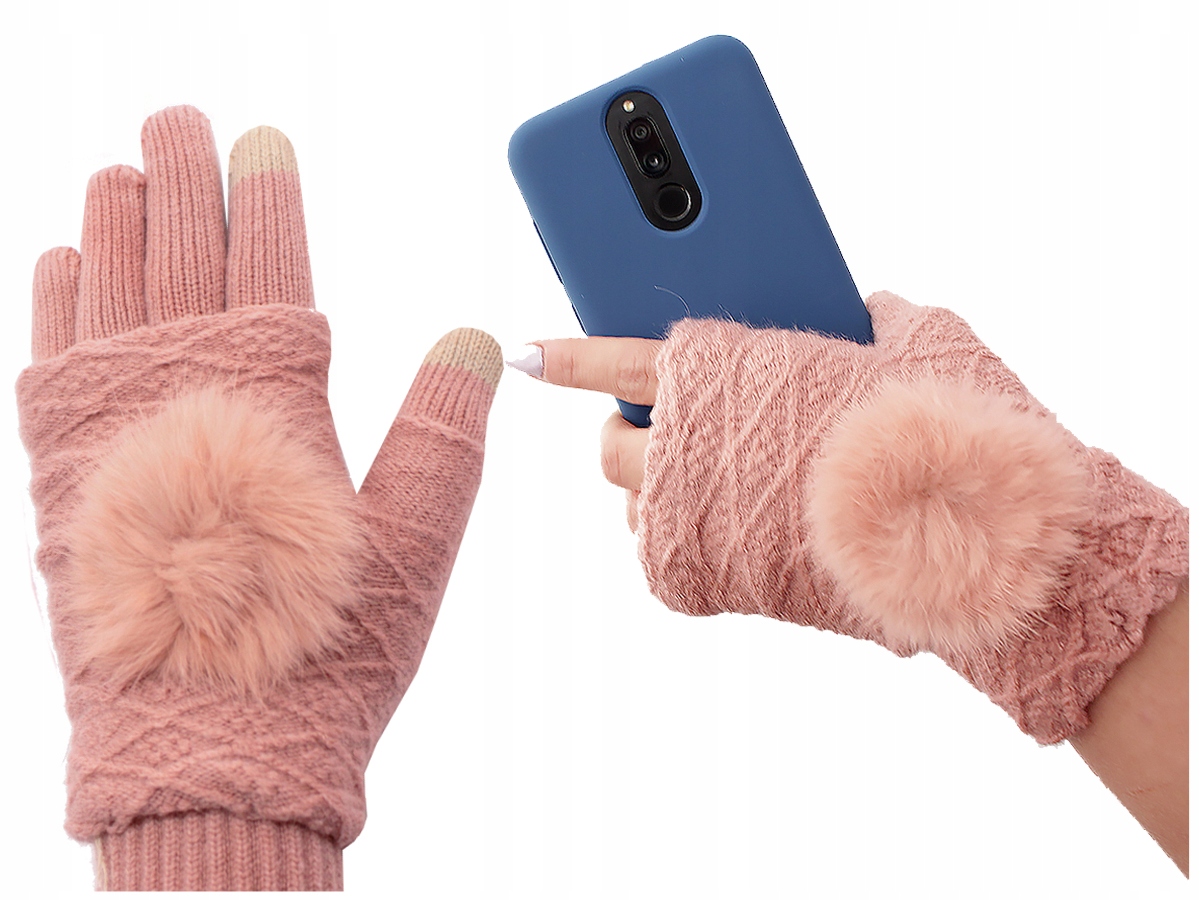 

Rękawiczki damskie zimowe mitenki dotykowe