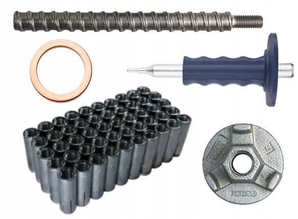 Zestaw do mocowania wiertnicy, Śruba, Nakrętka, Tuleje, Kotwy M12