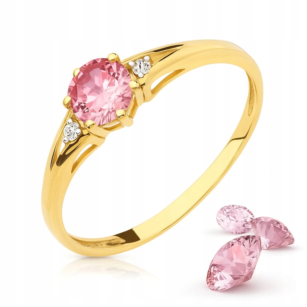 Prstýnek 585 S Růžovým Očkem VEL.20