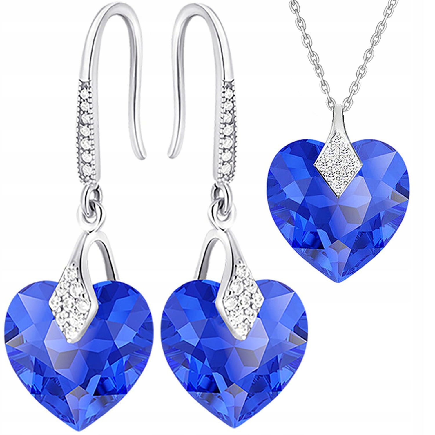 Sada šperků Stříbrné Náušnice Náhrdelník Přívěsek Sada pro ženy