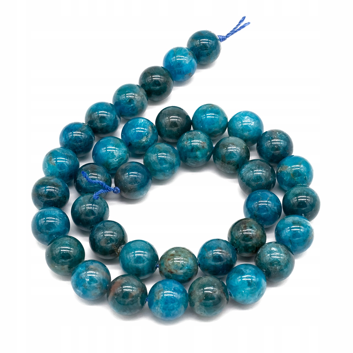Korálky Přírodní Apatit, Kulatý, Modrý, 10mm, 38ks 38 Cm nit