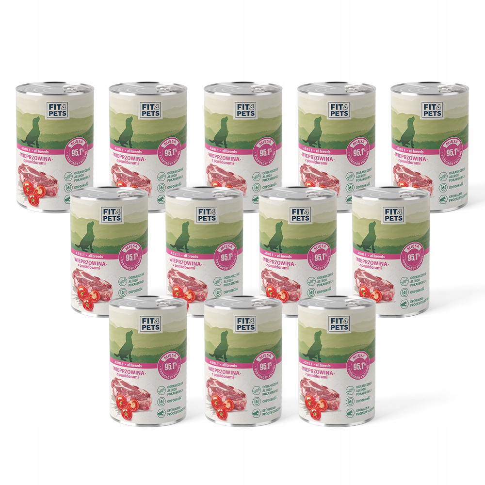 Levně sada krmivo pro psy kompletní vepřové maso 400g 12 ks