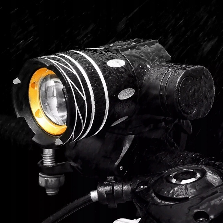 LAMPKA ROWEROWA ŚWIATŁO PRZÓD TYŁ LED NA ROWER KIEROWNICĘ MOCNA USB JASNA Kolor dominujący czarny