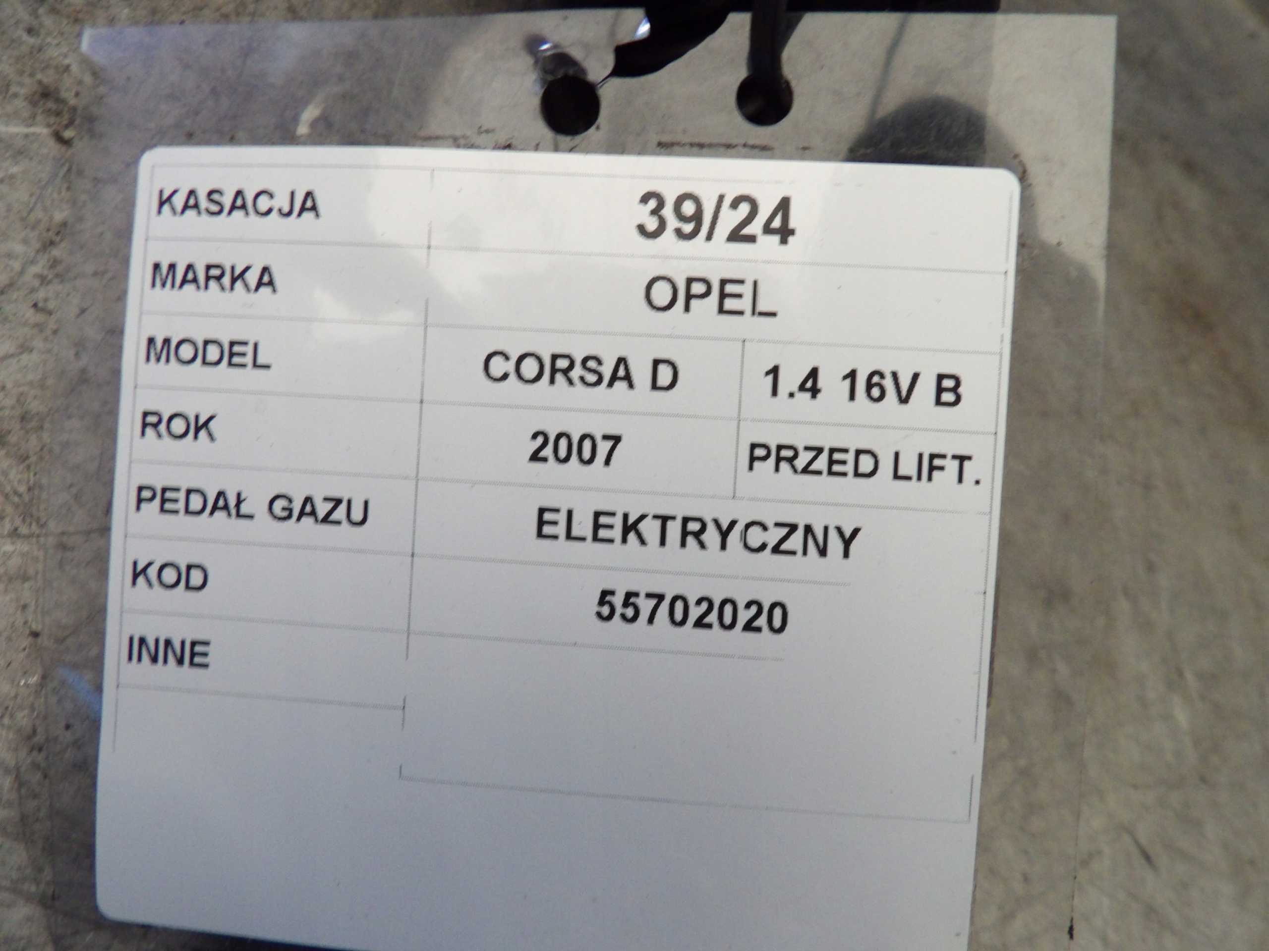 Opel Corsa D Gaspedal 55702020