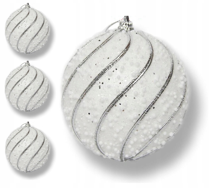 

Bombki styropianowe białe ozdoba 8 cm x 3 szt