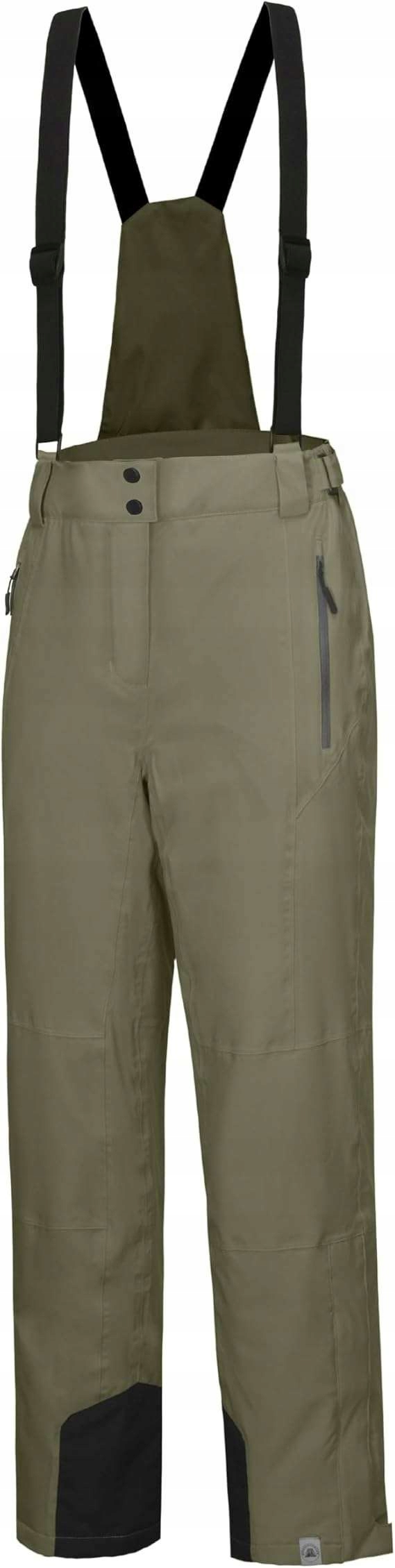 Spodnie Narciarskie Damskie XL Outdoor Zielone Na Szelkach Mapamyumco Zima