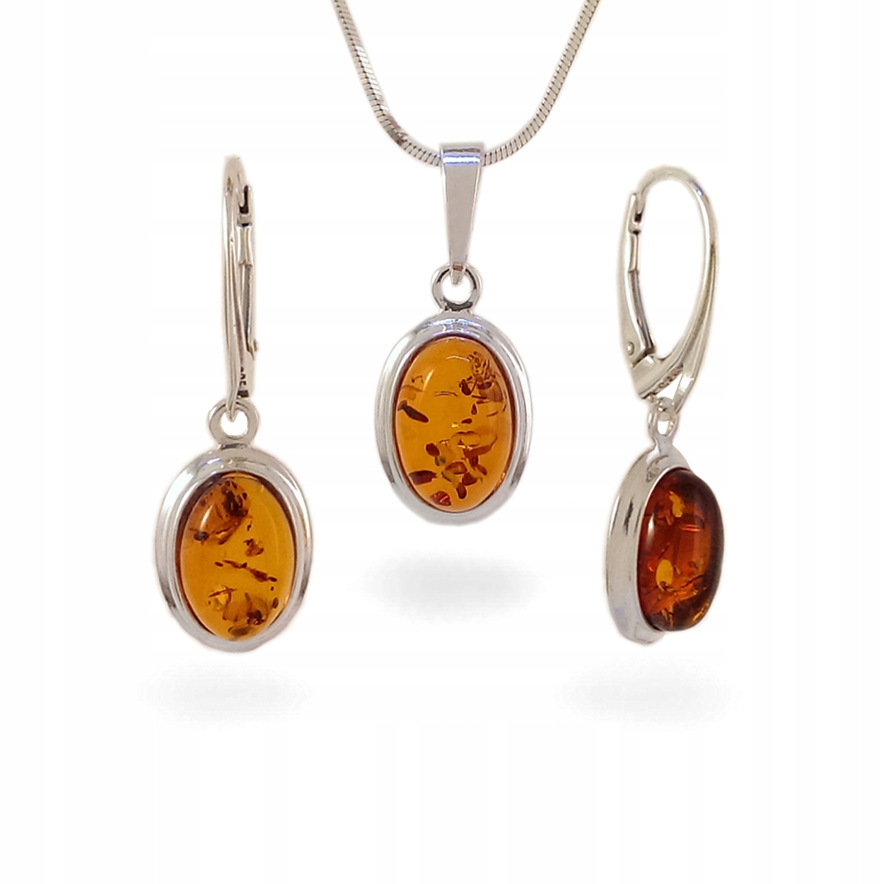 

Zestaw Biżuterii Srebrnej z Bursztynem na Prezent