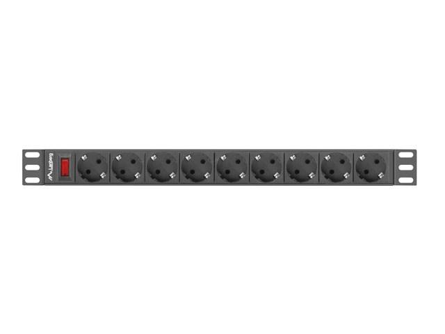 Lanberg Listwa Zasilająca Rack 19'' Pdu 1U, 16A, 9X Shuko, 3M