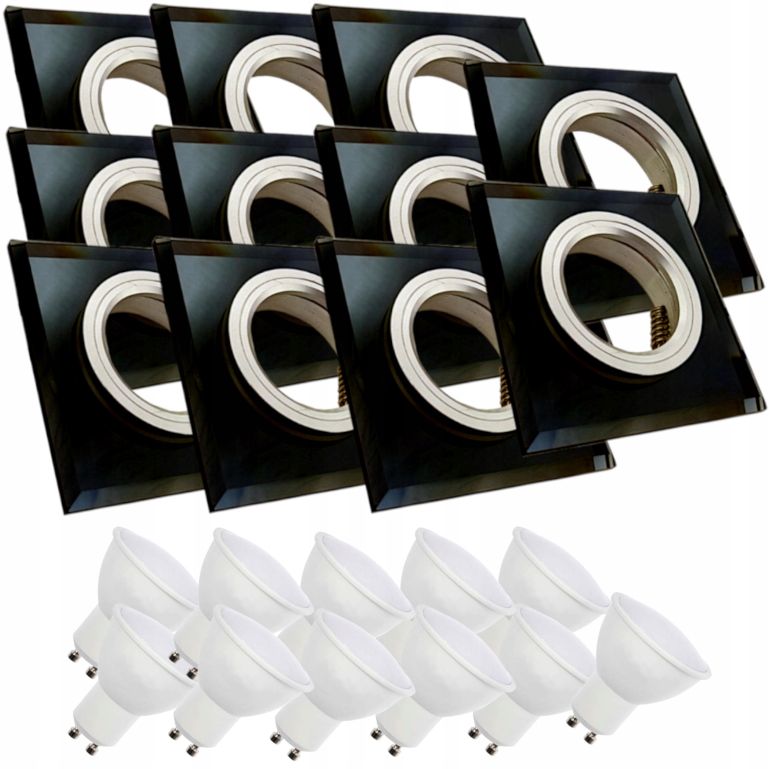 11 x Skleněná Stropní Lampa Zapuštěná Do Stropu Křišťál Led Žárovky 1.5 W