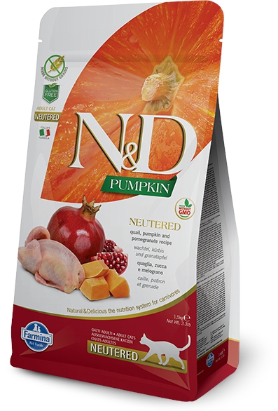 Levně Farmina N&d pro kastrované kočky dýně, křepelka a granátové jablko