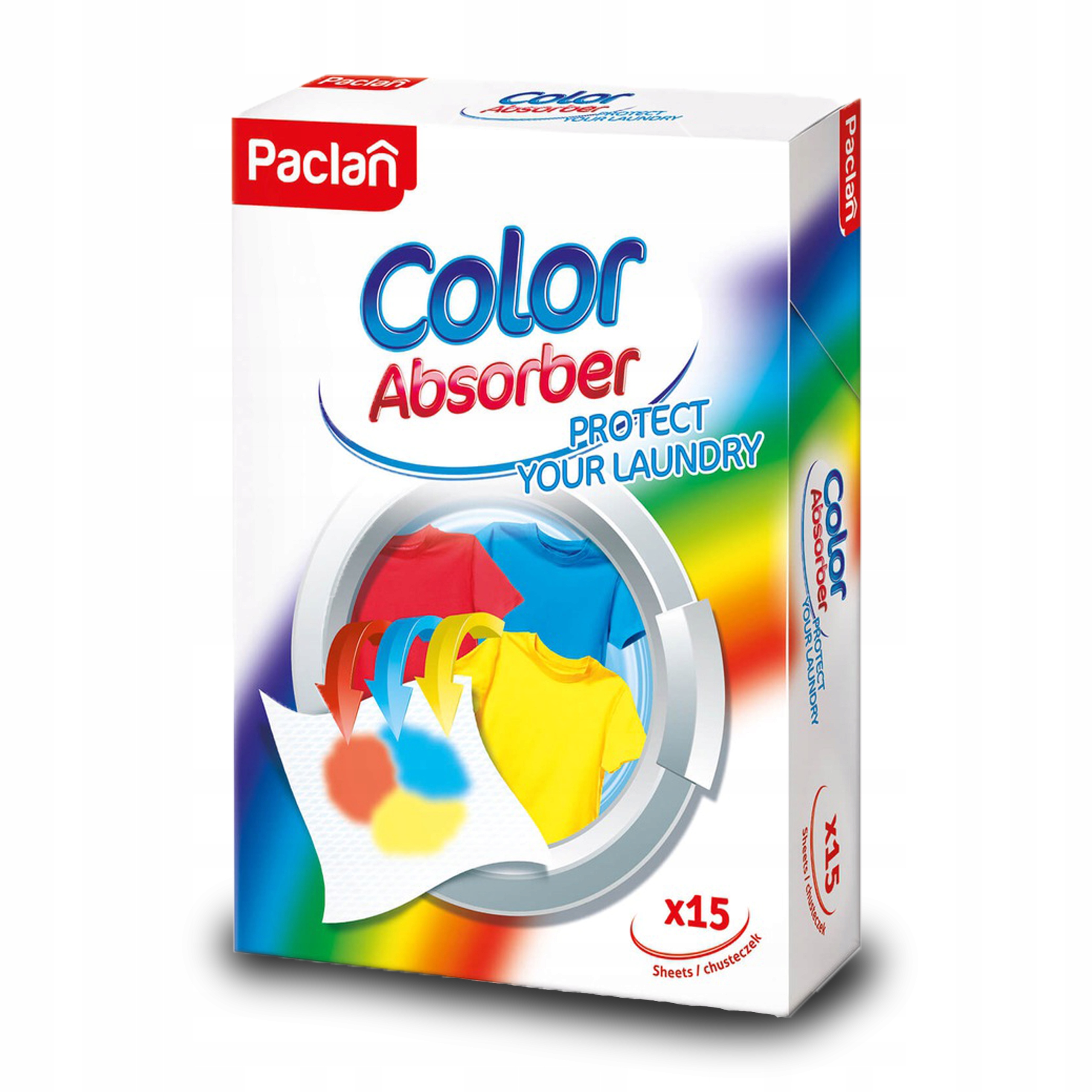 CHUSTECZKI DO PRANIA 15 SZTUK PACLAN WYŁAPUJĄCE KOLOR ABSORBER COLOR KOLORY