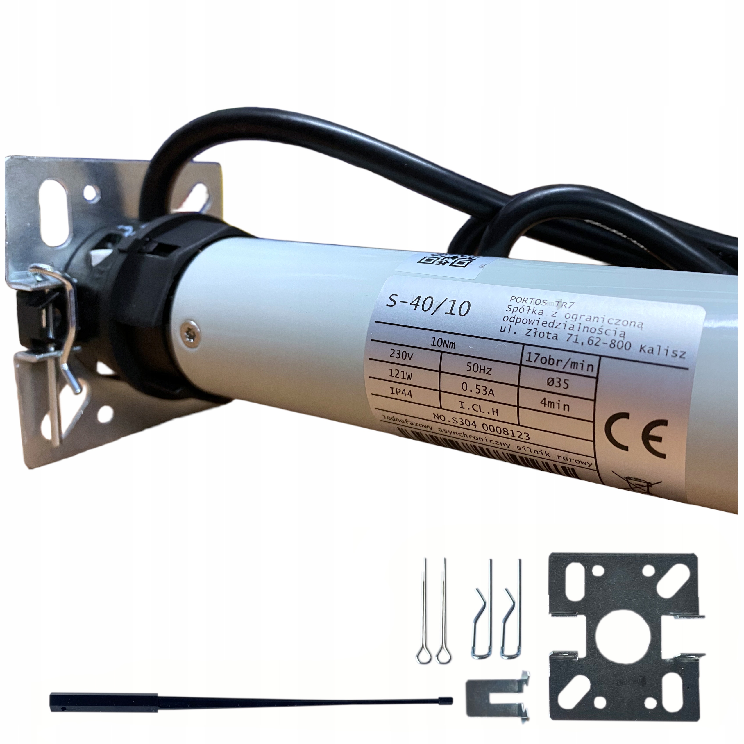 Silnik napęd przewodowy do rolet zewnętrznych Portos Fi 40mm 10Nm S40/10