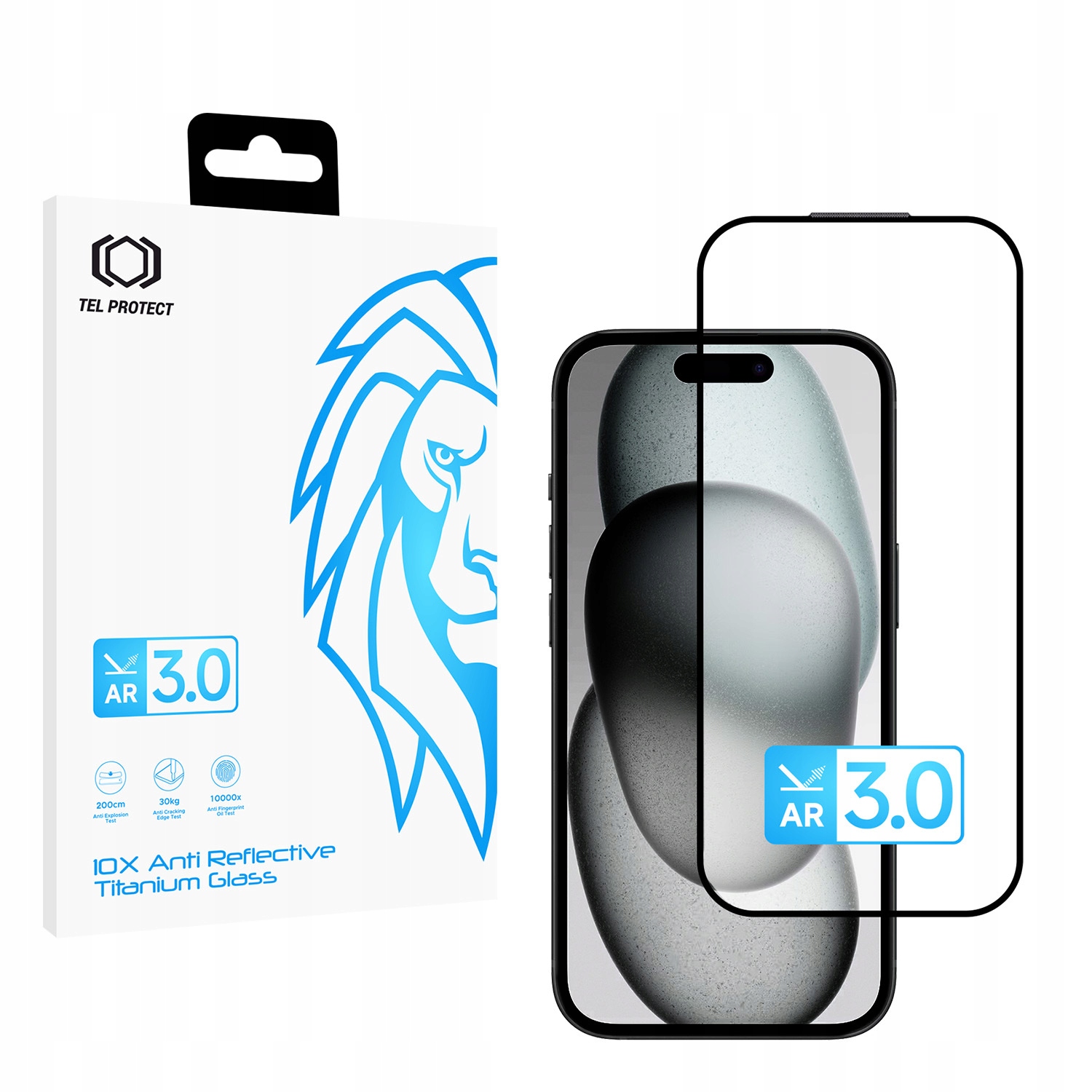 Hartowane szkło do iPhone 15 Tel Protect 10X Ar 3.0 Titanium Glass