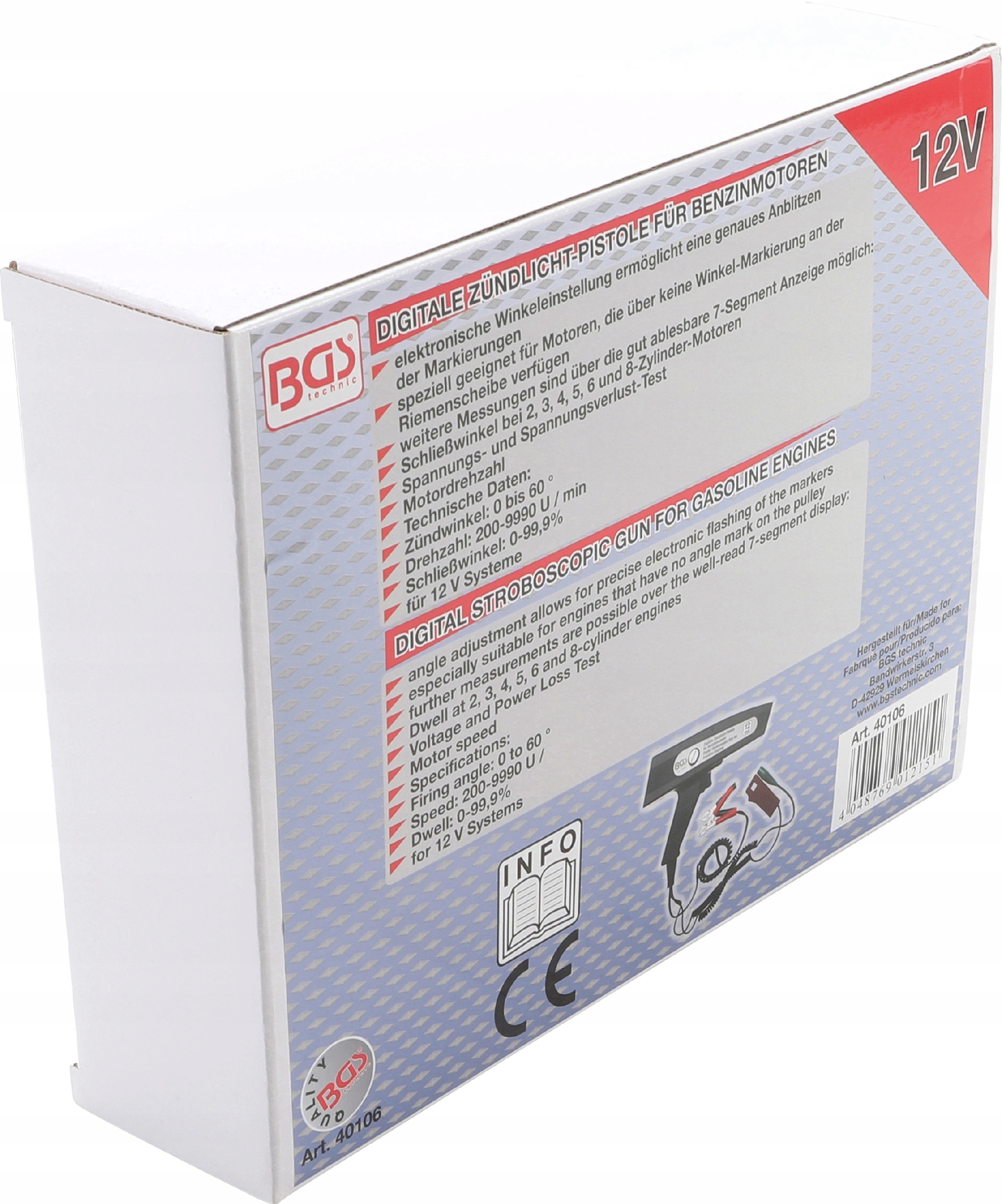 BGS 40106, Cyfrowa lampa stroboskopowa | do silników benzynowych Marka BGS Technic