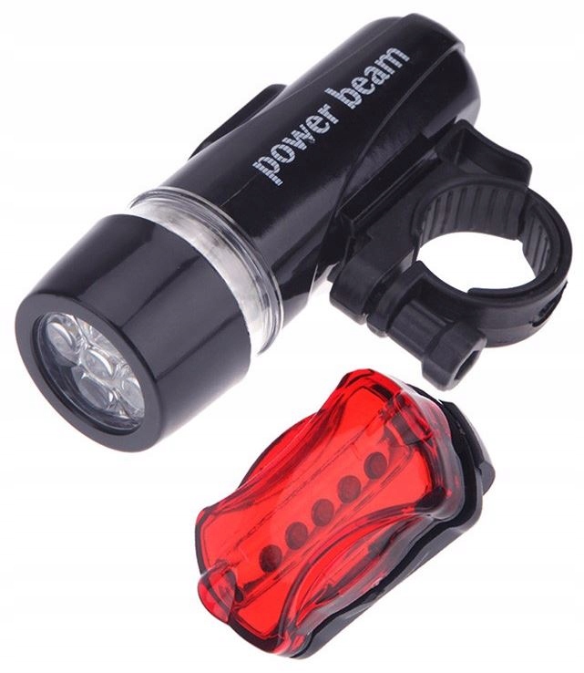 

Lampa Rowerowa Przód Latarka 5LED Lampa Tył 5LED