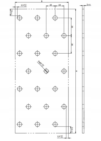 PŁYTKA PERFOROWANA ŁĄCZNIK PŁASK 200x60 PP7 10 SZT Kod producenta PP7