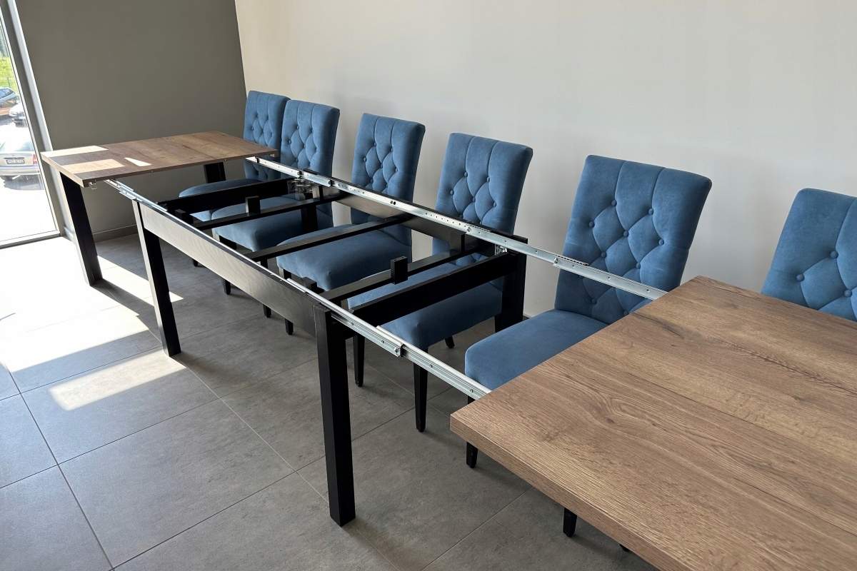 Stół XXL 160cm rozkładany do 400cm ośmionogi stół Duży rozkładany stół HULK Wysokość mebla 77 cm