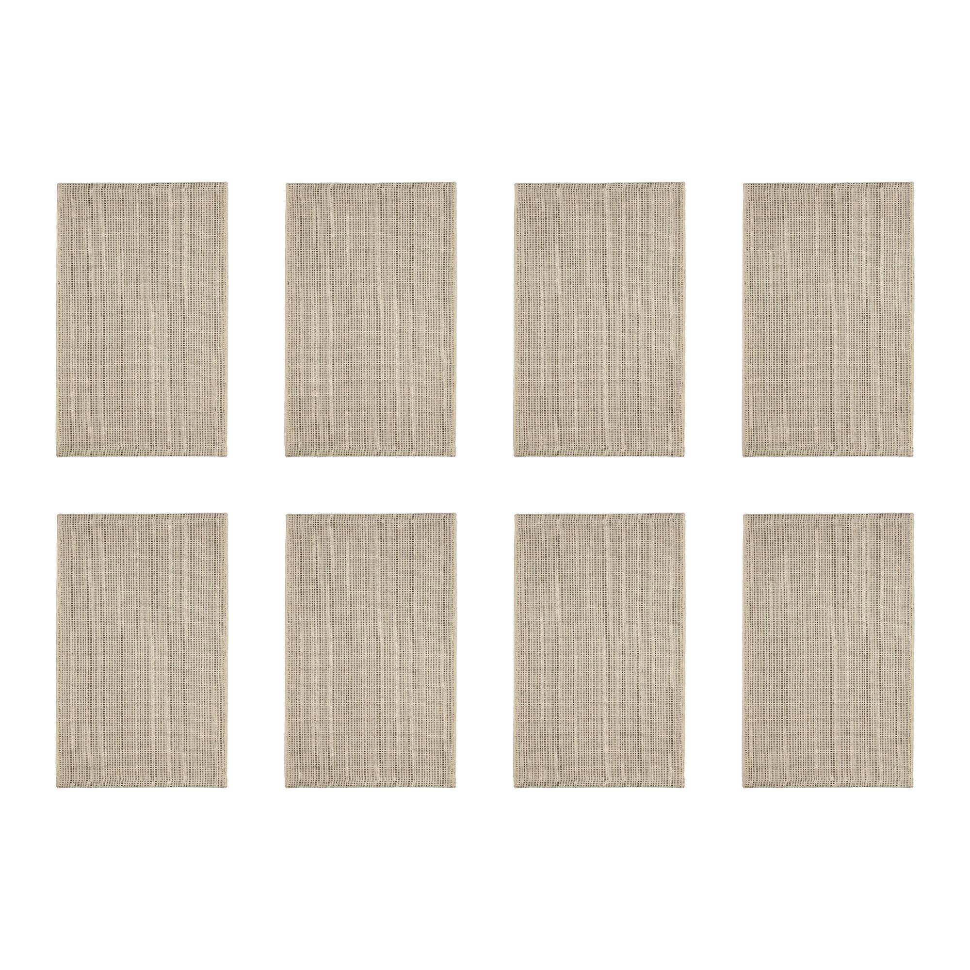 8 ks Koberec bavlněný 50x80 cm přírodní černý Tiphede