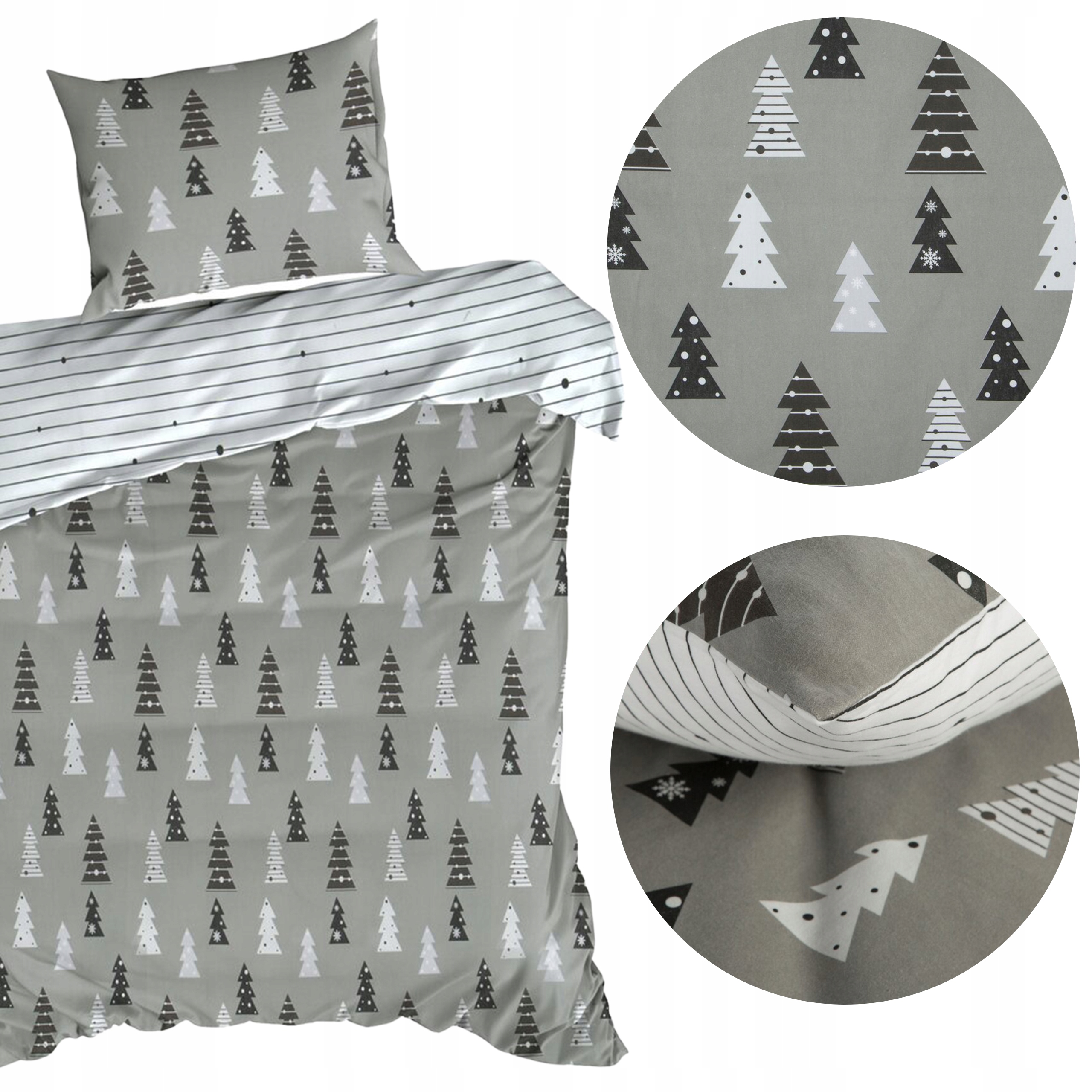 Povlečení Vánoční Sada Povlečení 2ks 140X200cm Bavlna Stromečky Dárek