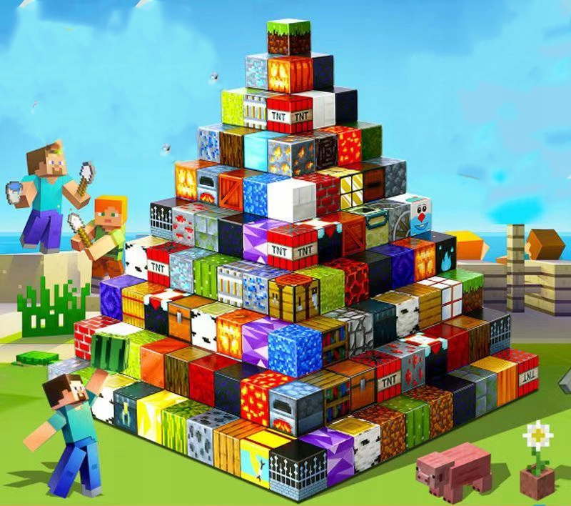 MAGNETINIAI KALADĖLIAI KUBŲ KALADĖLIAI 184 KALADĖLIAI + 2 ŽMONĖS KALADĖLIAI PIKSELIAI EAN (GTIN) 5907419752184