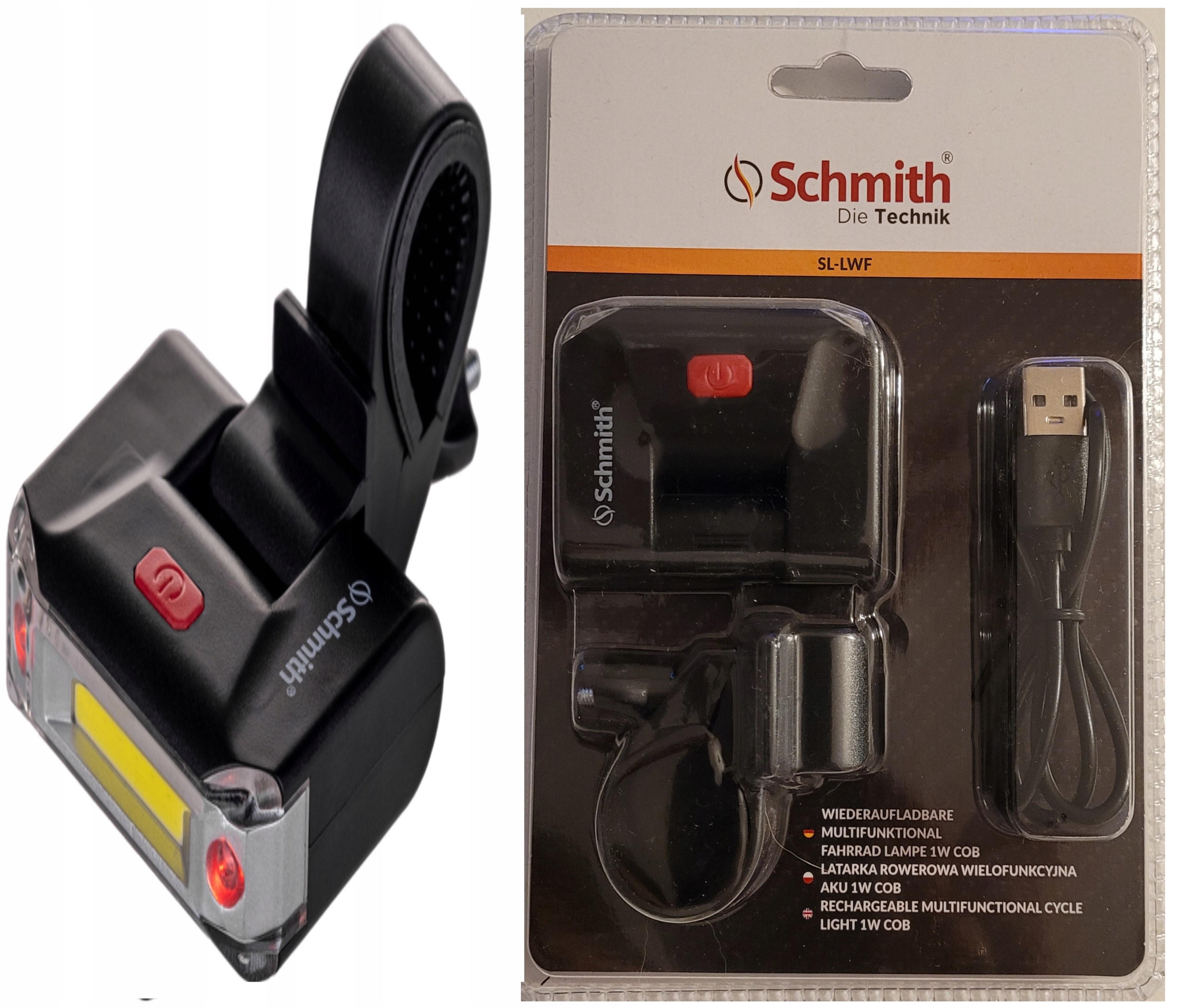 

Lampka Latarka Rowerowa Usb Led Oświetlenie Rower