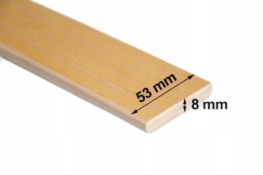 Listwa bukowa sprężynująca 995 mm do łóżka stelaża 5 szt. Liczba listew 5