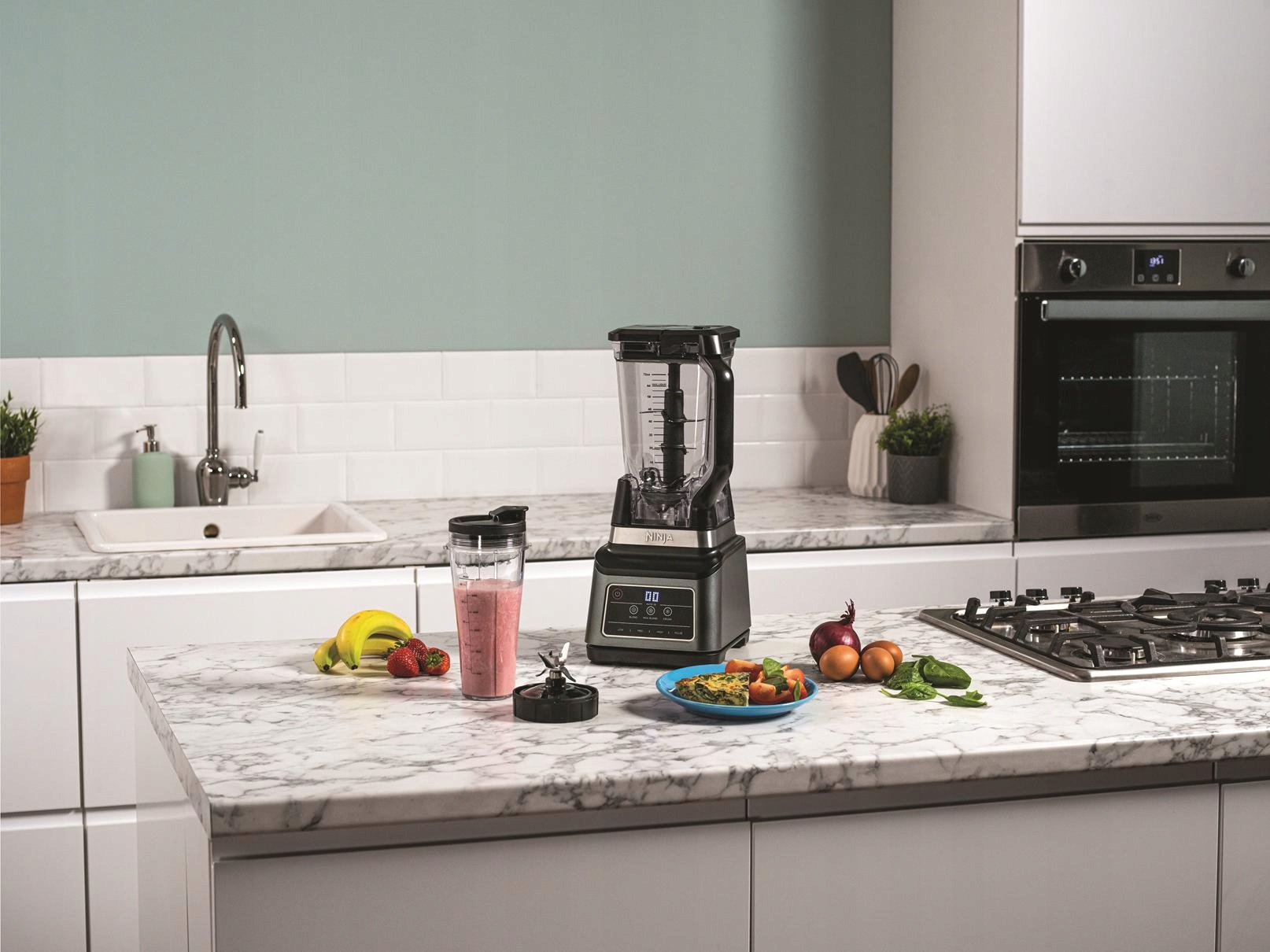 NINJA 2W1 Blender 3 Programy 1200W 2,1L Dzbanek 700ml Kubek AutoIQ — miniatura 14