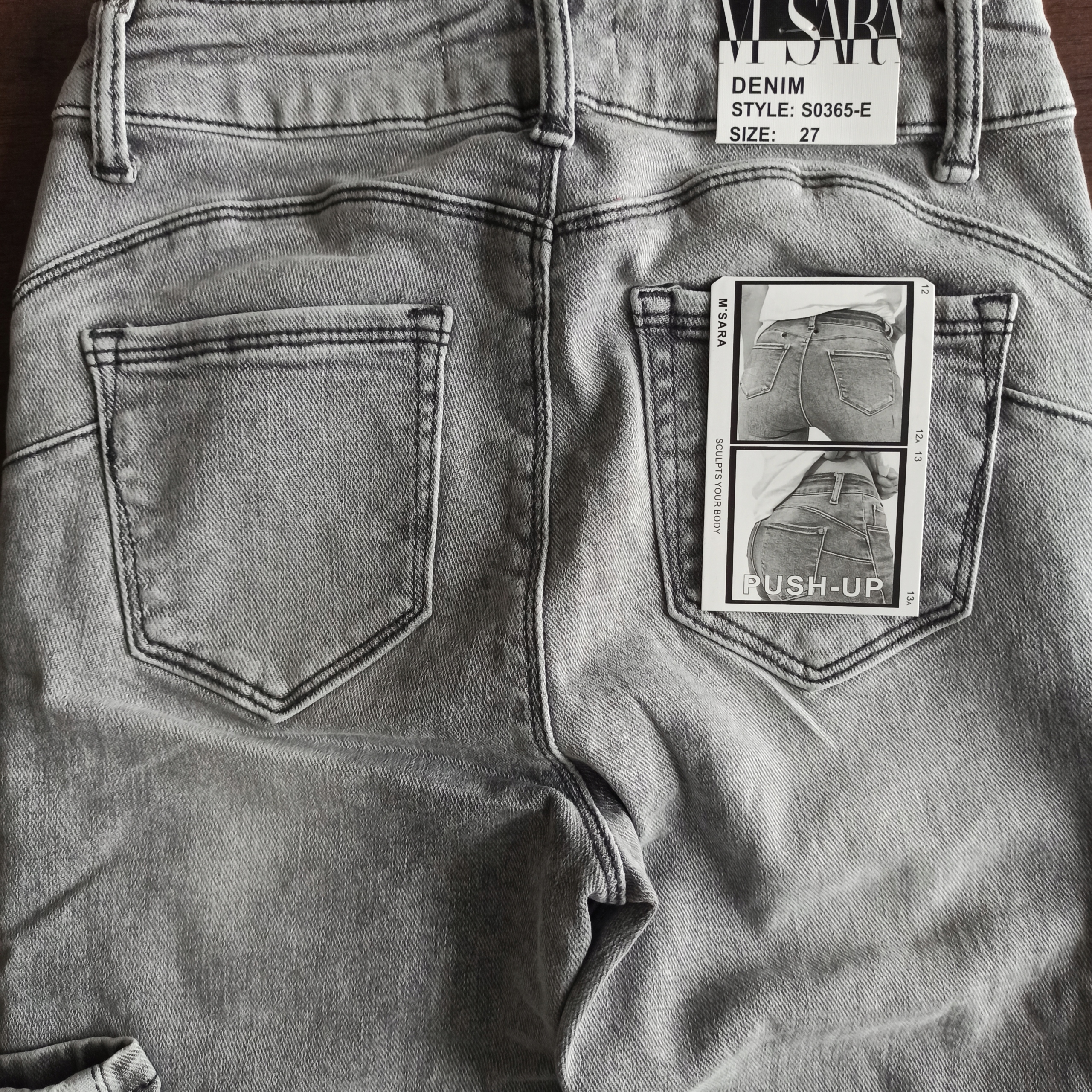 Spodnie Jeansowe M Sara Szare Modelujące Nowość 30 Fason rurki