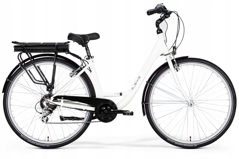 Rower M_bike e_CITY 728 Biały 43 CM PR-MB5269 Elektryczny