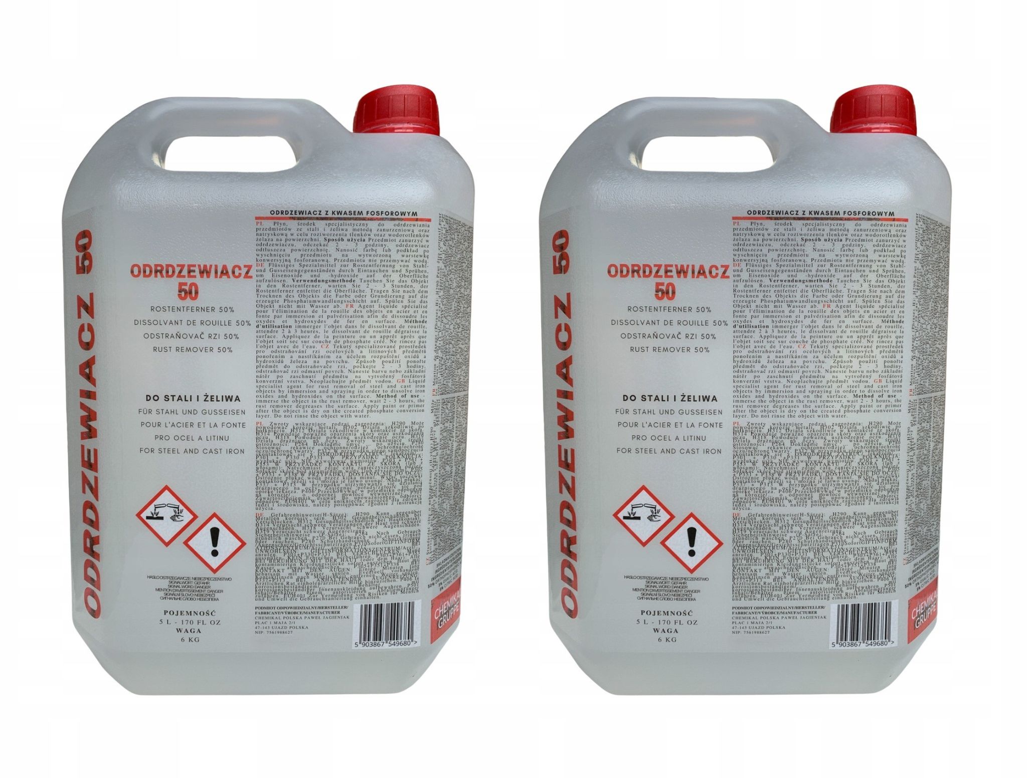 Odrezovač 50% kyselina fosforečná Antikorozní 12 Kg