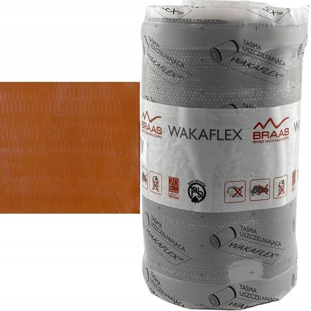Lemovací páska Wakaflex 10 m pro oplechování komínů, šířka 28 cm, červená 8004