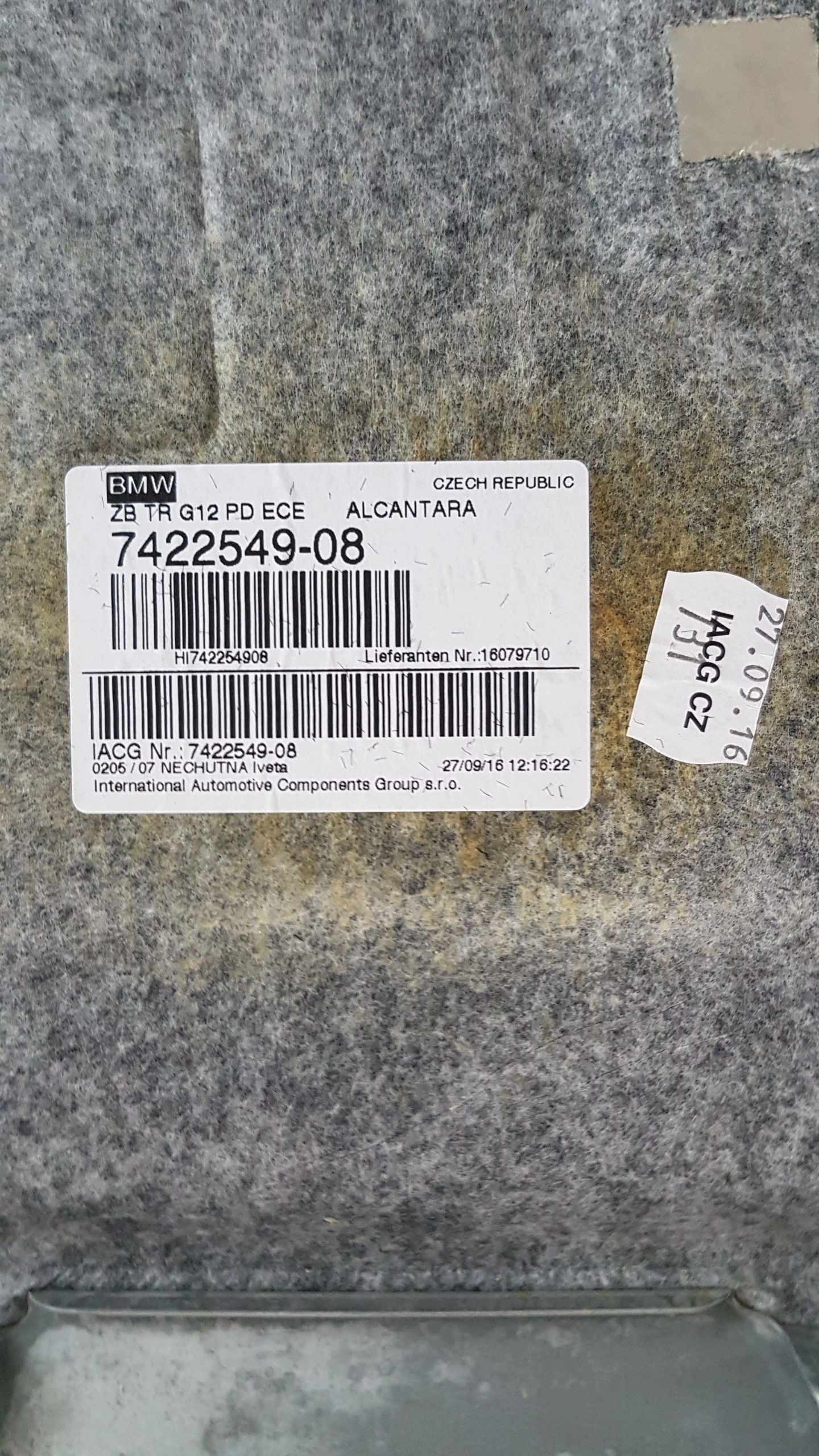 krovna obloga BMW 7 G12 ALCANTARA 7422549