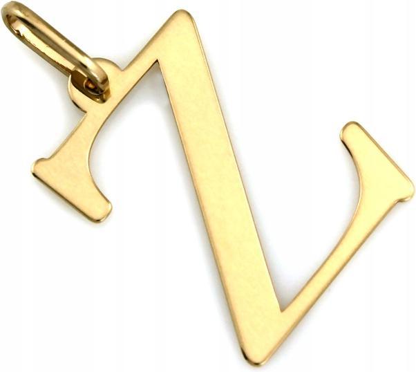 Zlatý přívěsek 585 písmenko Z velký módní vzor na řetízek dárek 14k