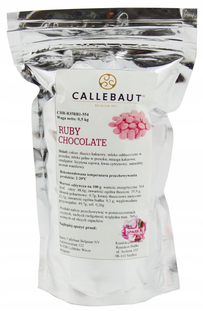 Czekolada RUBY Rubinowa Callebaut różowa 0,5 kg Nazwa handlowa RUBY