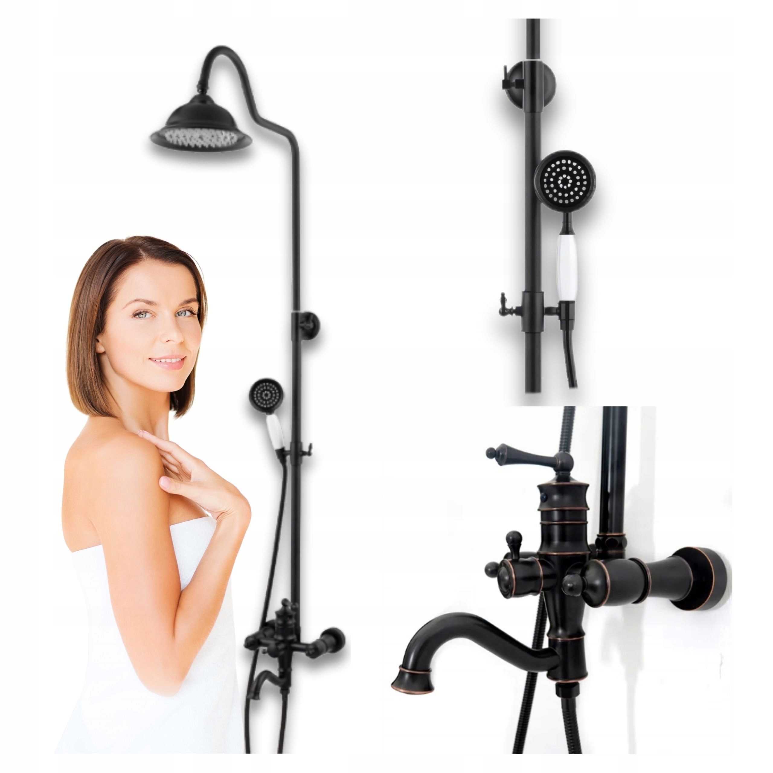 Sprchový Set Na Omítku Adelita Retro Černý