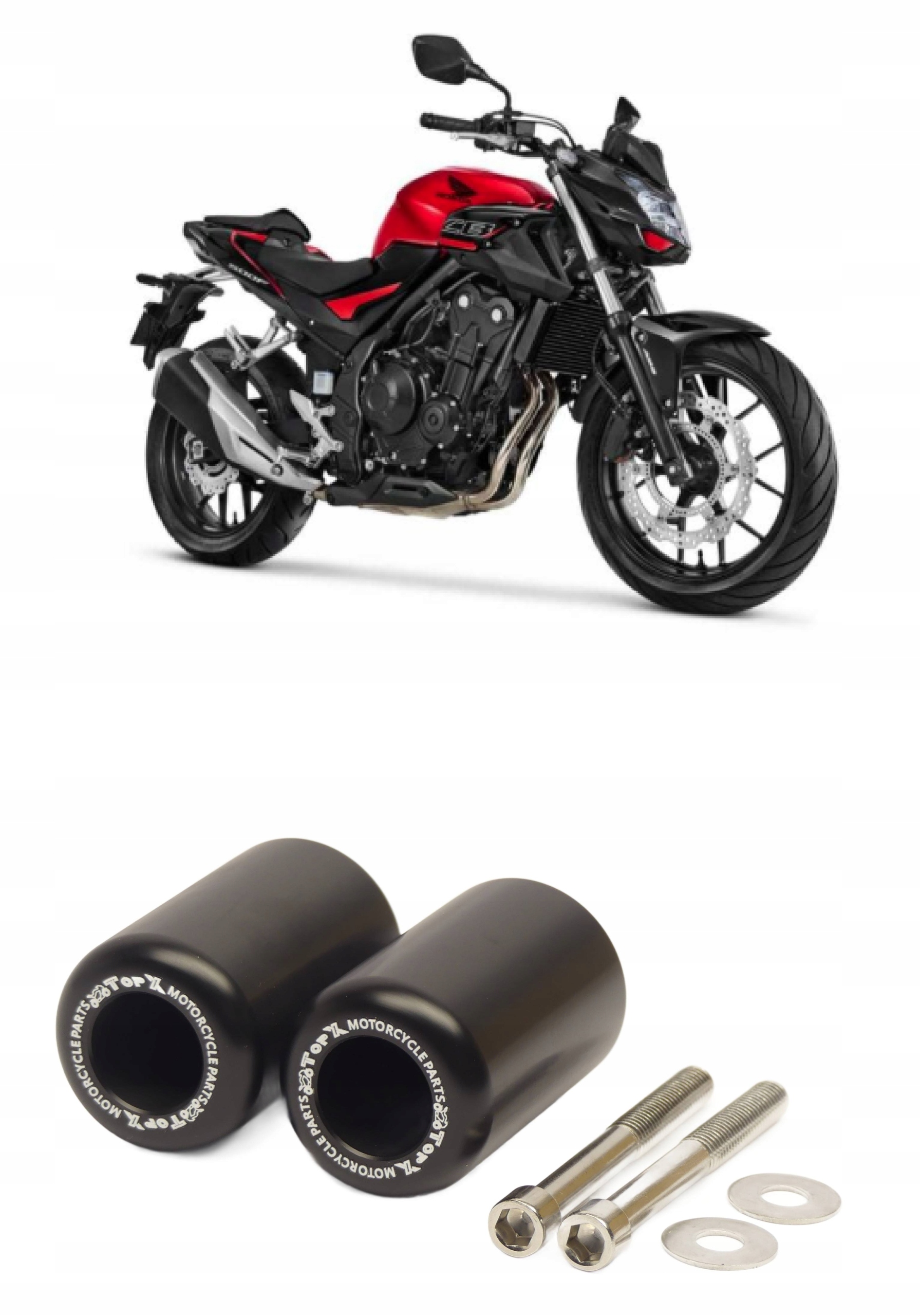 Crash pady Crashpady uniwersalne Motocykl Fi 10 mm TopX 2szt Gmole slidery