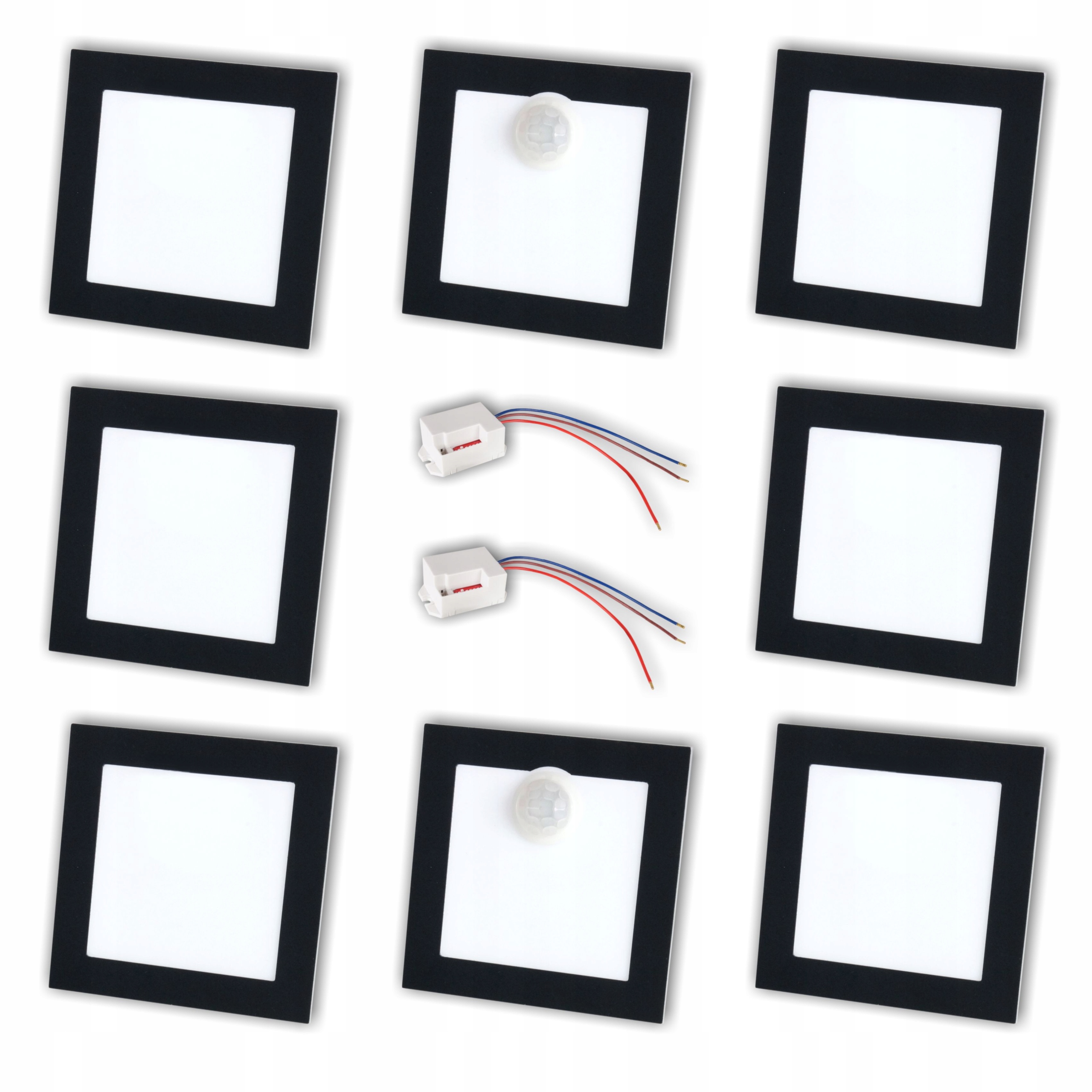 

Zestaw 6x Oprawa Schodowa Q1 Czarna 2xCzujnik 230v