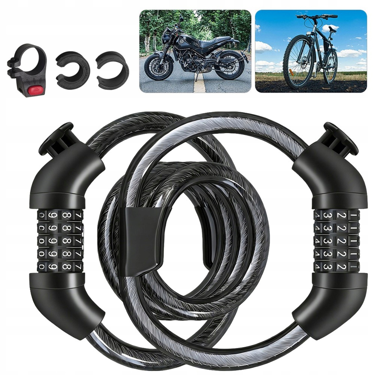 ZAPIĘCIE ROWEROWE ZABEZPIECZENIE ŁAŃCUCH BLOKADA NA KLUCZ LINKA ROWER MOCNE