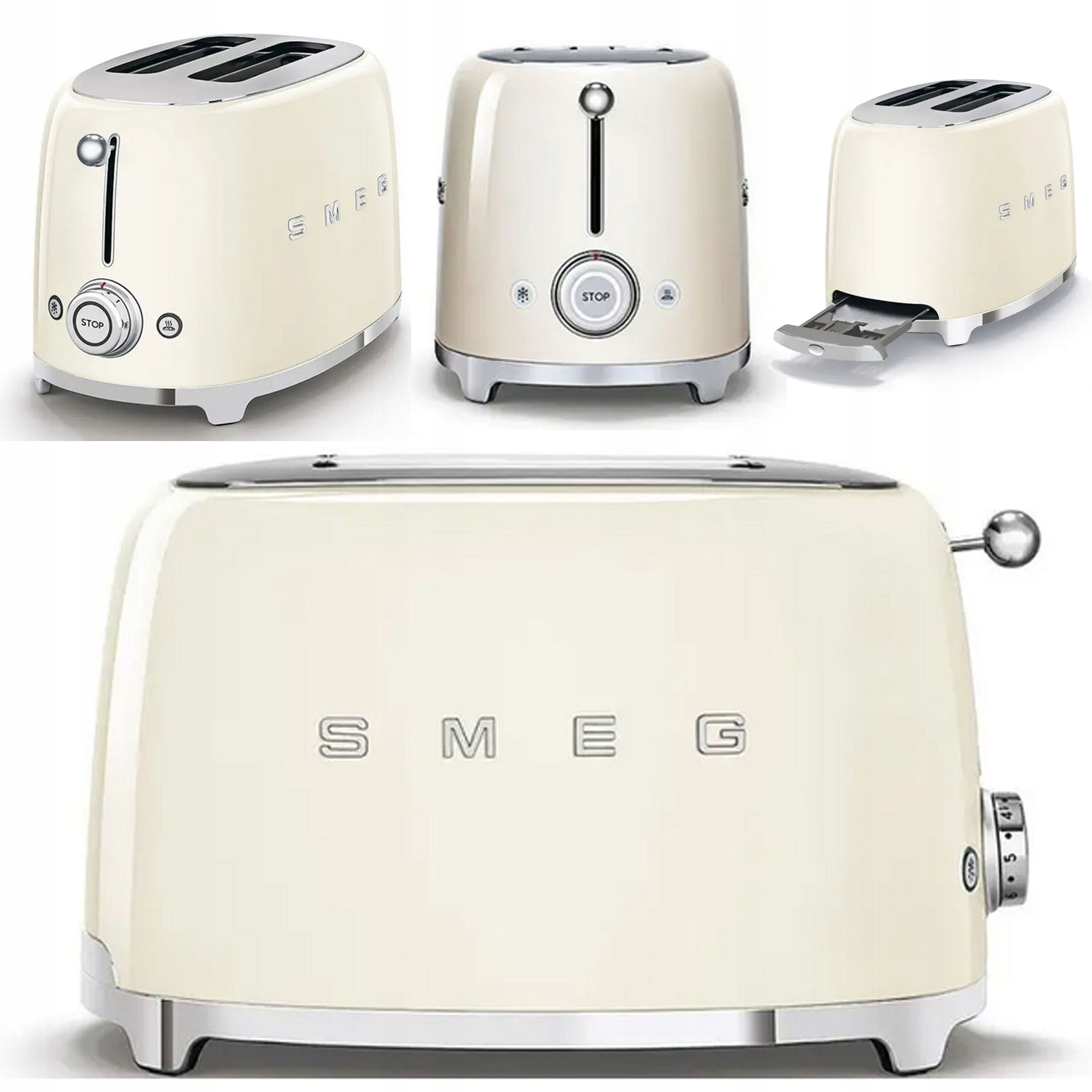 Тостер Smeg TSF01CREU екрю 950 Вт