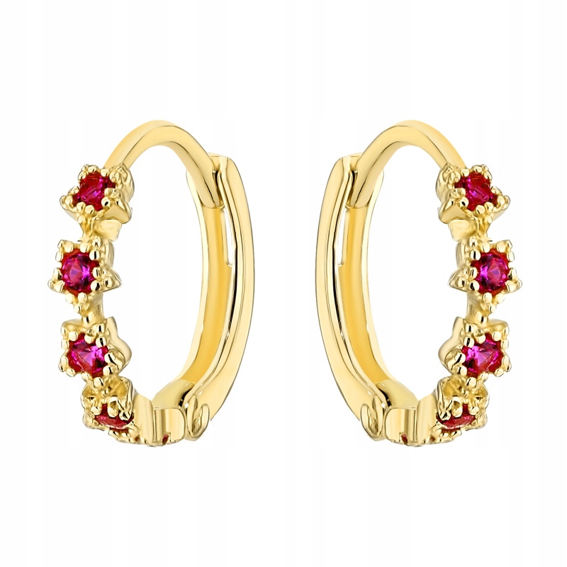 Zlaté Náušnice Dámské pr. 585 Kolečka Kola Květiny se Zirkony 14k