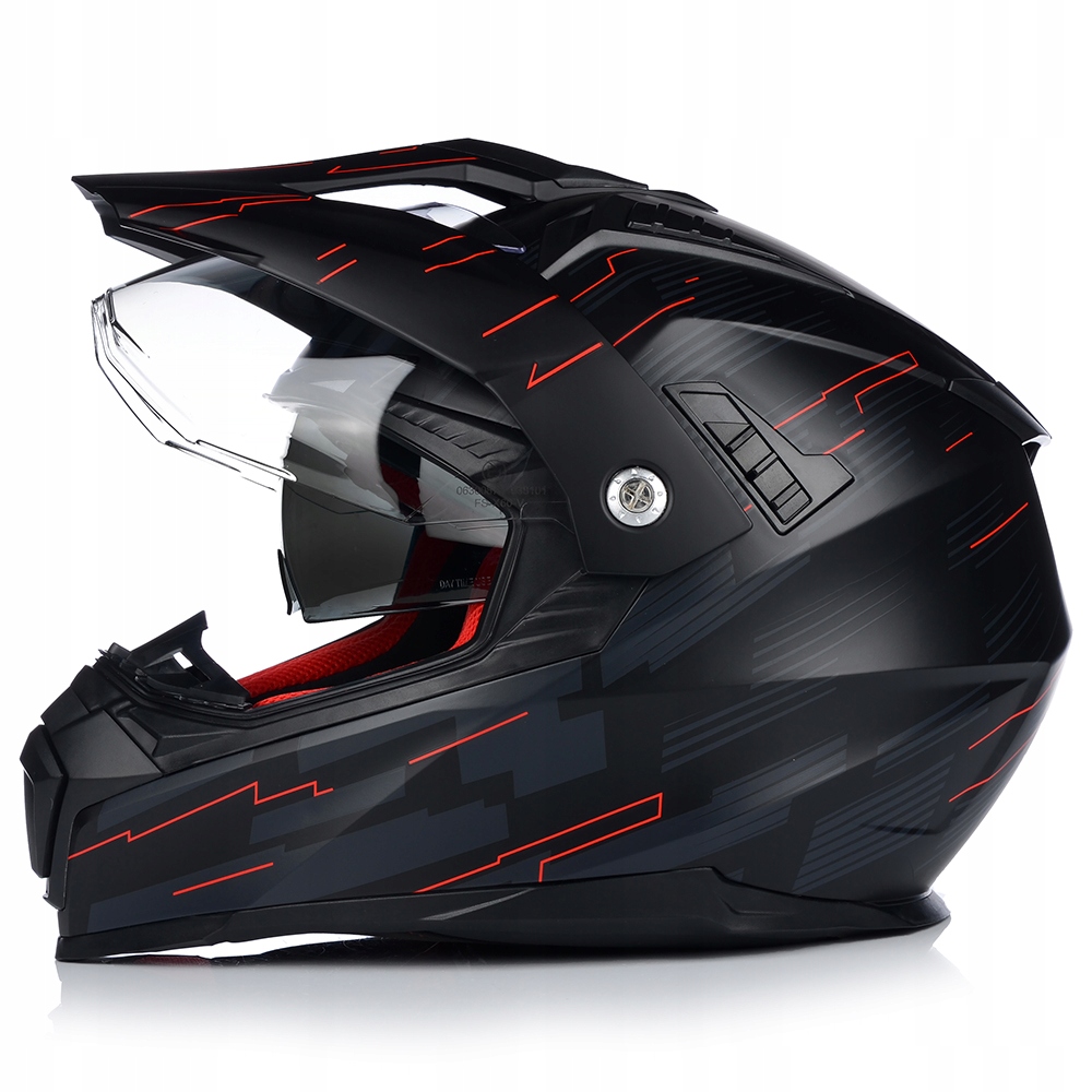 KASK MOTOCYKLOWY | VITO MOLINO RED | ENDURO CROSS QUAD ATV + SZYBA + BLENDA Typ Cross / Enduro
