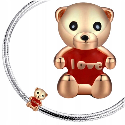 

Charms Miś + Serce do Pandora srebro 925 koralik